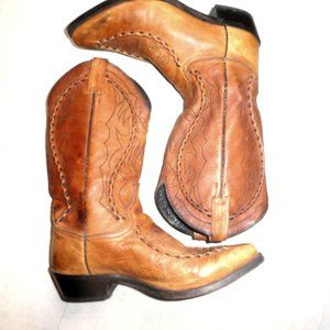 Vintage Dan Post Phoenix DP26644 Brown Leather Cowboy Men's Western Boots 9 1/2